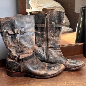Bed|Stu Cobbler Series Sandover Mid Boots - Distressed Black Brown Size 9 Boots